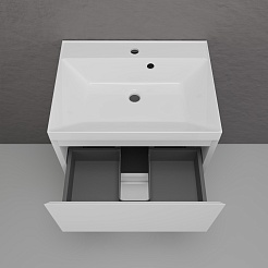 Style Line Тумба с белой раковиной Манхэттен 60 Plus эмаль белая матовая – фотография-4